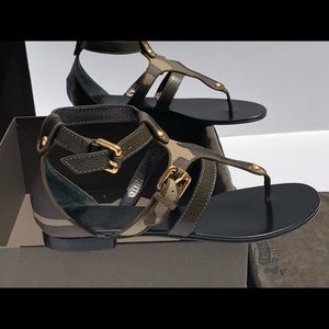 Trussardi DAL 1911 crespo camouflage sandal